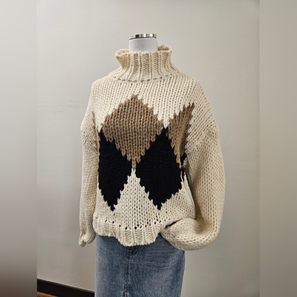 'Entro' knit diamond sweater